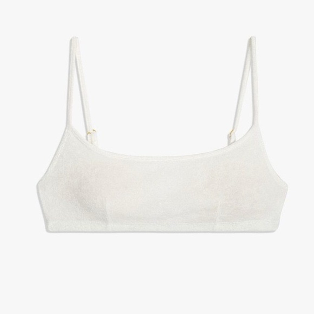 NWT WeWoreWhat Pull On Towel Terry Bra Top White Size XL - Picture 2 of 4